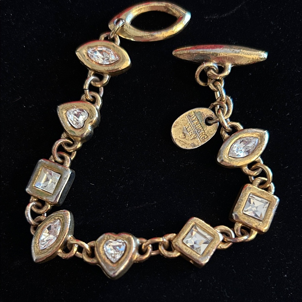 Gold Crystal Charm Bracelet